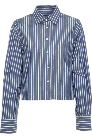 Closed Dames, Blouses & Shirts, Blauw, Maat: L Katoen