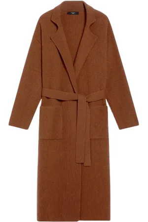 Max Mara Dames, Mantels, Bruin, Maat: M Wol
