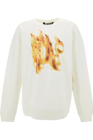 Palm Angels Heren, Sweatshirts & Hoodies, Wit, Maat: M Katoen