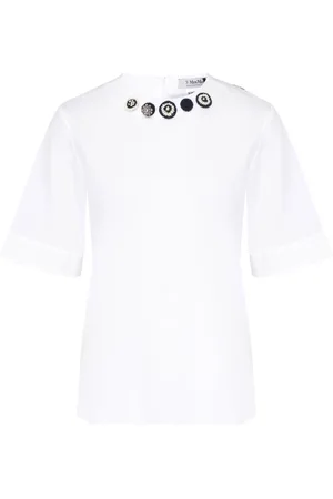 Max Mara Dames, Tops, Wit, Maat: S Katoen