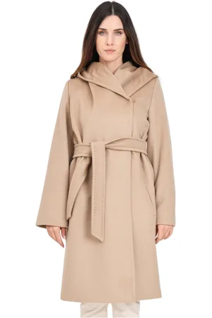 Max Mara Dames, Mantels, Bruin, Maat: S Wol