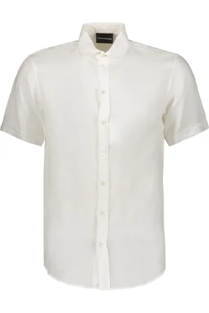 Emporio Armani Heren, Overhemden, Wit, Maat: L Linnen