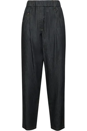 Brunello Cucinelli Dames, Broeken, Zwart, Maat: XS Katoen