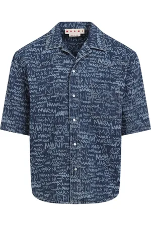 Marni Heren, Overhemden, Blauw, Maat: M Katoen