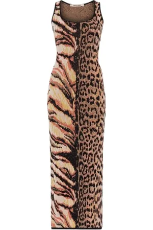 Roberto Cavalli Dames, Jurken, Veelkleurig, Maat: L Viscose