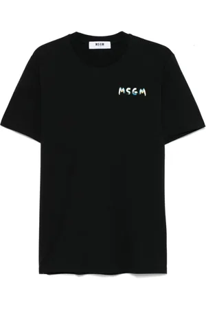 Msgm Heren, Tops, Zwart, Maat: M Katoen
