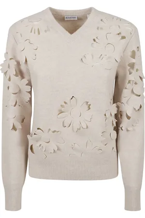 Burberry Dames, Truien, Wit, Maat: S Wol