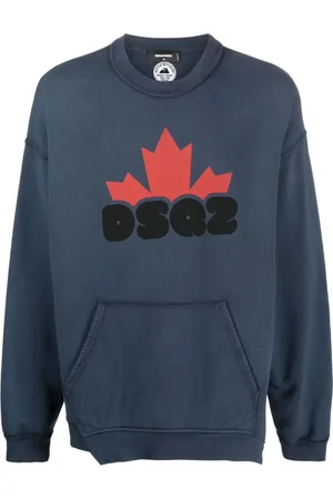 Dsquared2 Heren, Sweatshirts & Hoodies, Blauw, Maat: XL Katoen