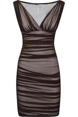 Norma Kamali Dames, Jurken, Bruin, Maat: XS Spandex