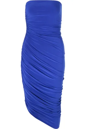 Norma Kamali Dames, Jurken, Blauw, Maat: XL Spandex