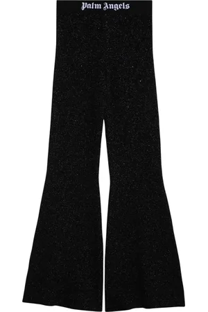 Palm Angels Dames, Broeken, Zwart, Maat: M Wol