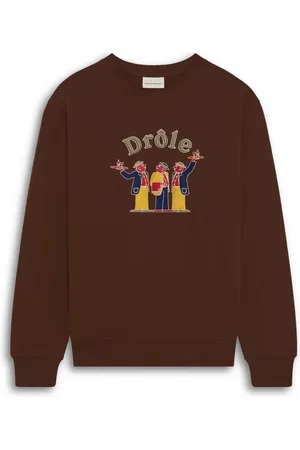 Drôle de Monsieur Heren, Sweatshirts & Hoodies, Bruin, Maat: L Katoen