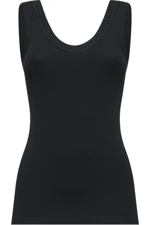 Brunello Cucinelli Dames, Tops, Zwart, Maat: XL Katoen