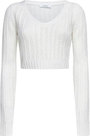 Max Mara Dames, Truien, Wit, Maat: M Wol