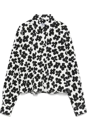 Msgm Dames, Blouses & Shirts, Zwart, Maat: S Katoen