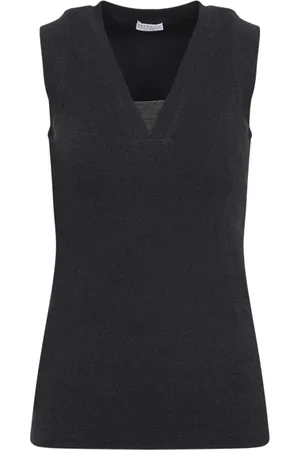 Brunello Cucinelli Dames, Tops, Grijs, Maat: XS Katoen
