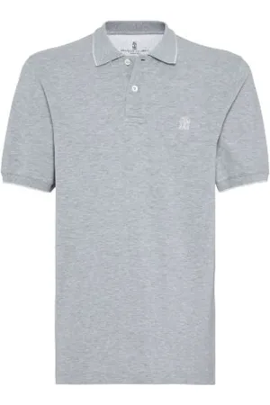 Brunello Cucinelli Heren, Tops, Grijs, Maat: S Katoen