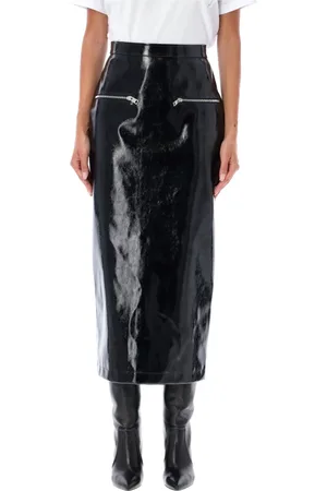 Msgm Dames, Rokken, Zwart, Maat: S Leer