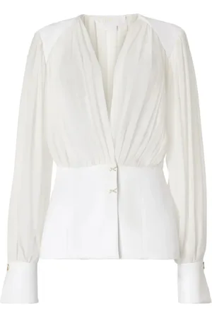 GENNY Dames, Blouses & Shirts, Wit, Maat: S Zijde