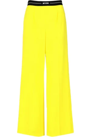 Msgm Dames, Broeken, Geel, Maat: S Wol