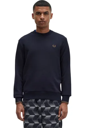 Fred Perry Heren, Sweatshirts & Hoodies, Blauw, Maat: 2XL Katoen