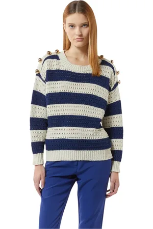 Silvian Heach Dames, Truien, Blauw, Maat: S Katoen