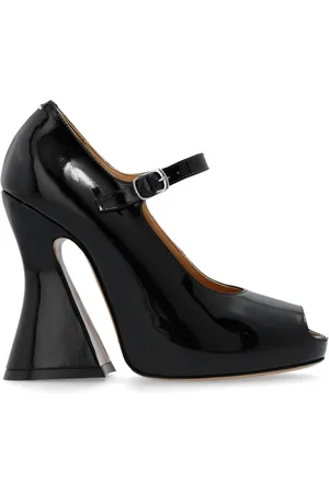 Maison Margiela Dames, Schoenen, Zwart, Maat: 39 EU Leer