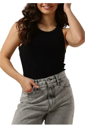 Calvin Klein Dames, Tops, Zwart, Maat: XL Katoen