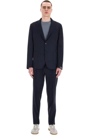 BARBA Heren, Pakken, Blauw, Maat: XL Wol