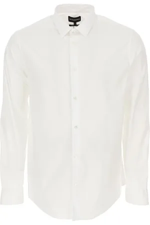 Emporio Armani Heren, Overhemden, Wit, Maat: S Katoen