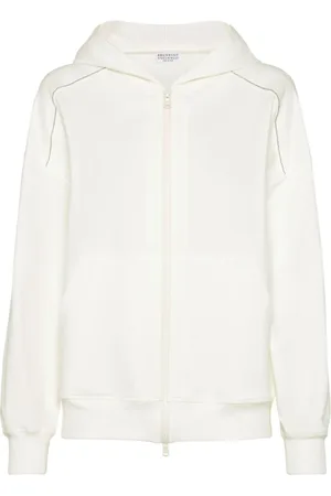 Brunello Cucinelli Dames, Sweatshirts & Hoodies, Wit, Maat: M Katoen