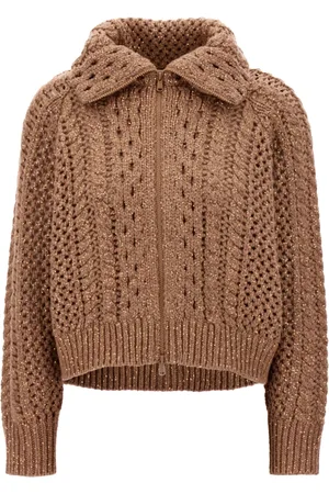 Brunello Cucinelli Dames, Truien, Bruin, Maat: 2XL Nylon