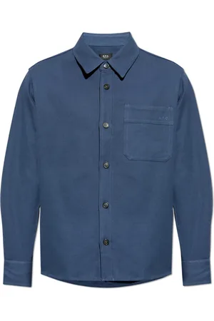 A.P.C. Heren, Overhemden, Blauw, Maat: M Katoen