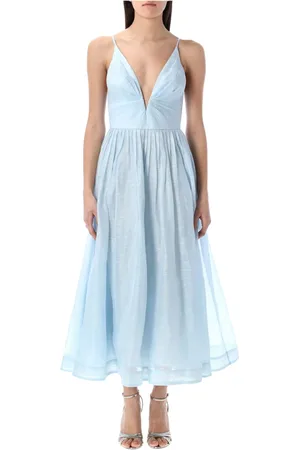 ZIMMERMANN Dames, Jurken, Blauw, Maat: XS Linnen