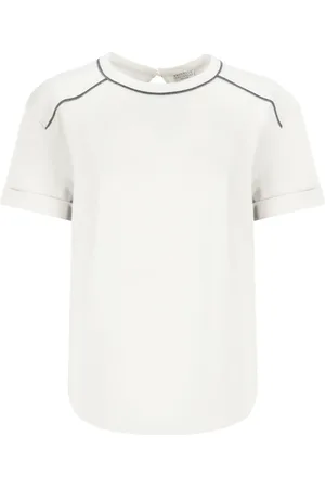 Brunello Cucinelli Dames, Tops, Wit, Maat: M Katoen