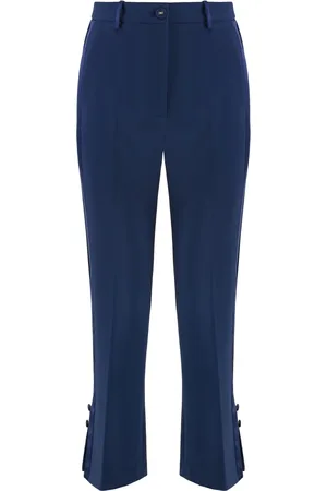 Elisabetta Franchi Dames, Broeken, Blauw, Maat: L Satijn