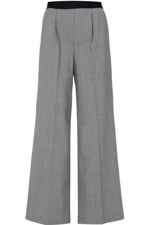 Msgm Dames, Broeken, Grijs, Maat: 2XS Wol