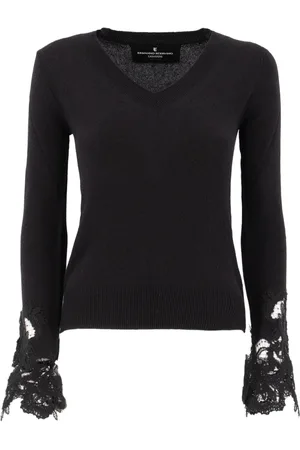 ERMANNO SCERVINO Dames, Truien, Zwart, Maat: S Kasjmier