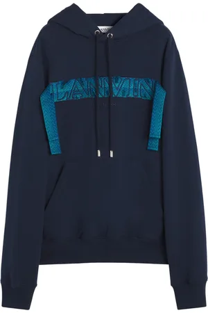 Lanvin Heren, Sweatshirts & Hoodies, Blauw, Maat: S Katoen