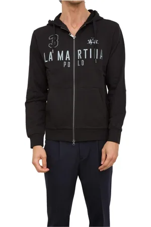 La Martina Heren, Sweatshirts & Hoodies, Zwart, Maat: L Katoen