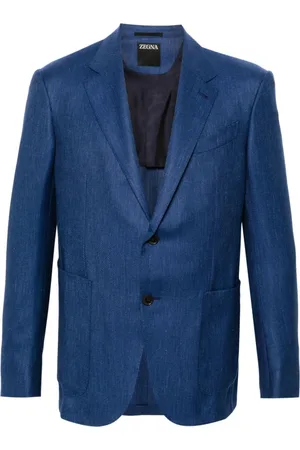 Ermenegildo Zegna Heren, Jassen, Blauw, Maat: 2XL Linnen