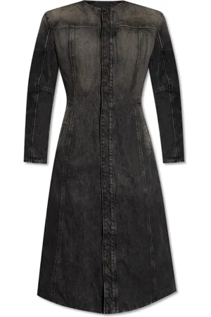 Diesel Dames, Jurken, Zwart, Maat: 2XS Denim