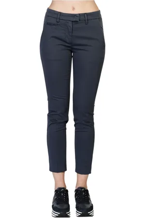 Dondup Dames, Broeken, Blauw, Maat: W25 Katoen