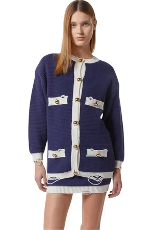 Silvian Heach Dames, Truien, Blauw, Maat: L Katoen