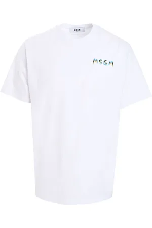 Msgm Heren, Tops, Wit, Maat: L Katoen