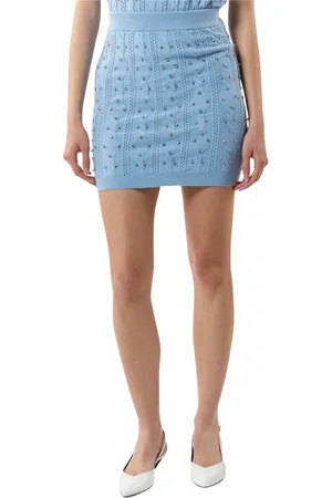 Silvian Heach Dames, Rokken, Blauw, Maat: S Nylon