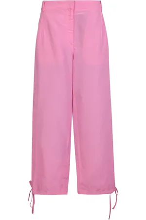 Msgm Dames, Broeken, Roze, Maat: S Linnen