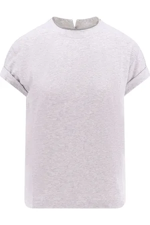 Brunello Cucinelli Dames, Tops, Grijs, Maat: L Katoen