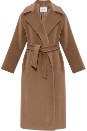 Max Mara Dames, Mantels, Bruin, Maat: S Wol