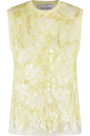 ERMANNO SCERVINO Dames, Tops, Geel, Maat: XS Poliester